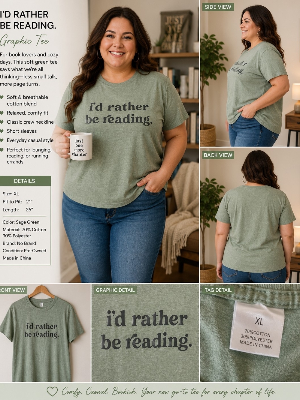 P118 📚 Booked and Busy– “I’d Rather Be Reading” Tee